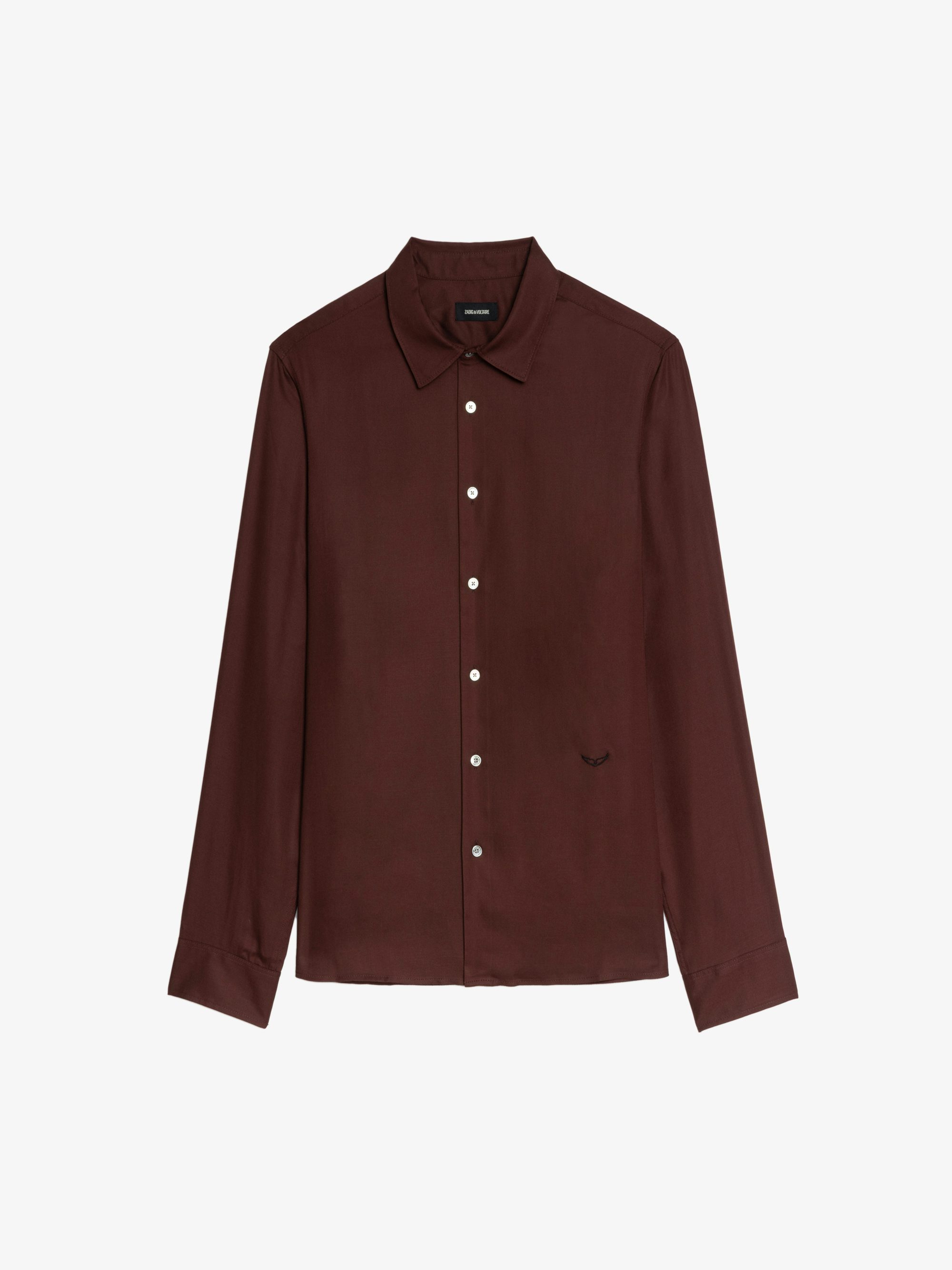 Sunay Shirt - Fluid fitted shirt with wing embroidery, long sleeves and button closure.